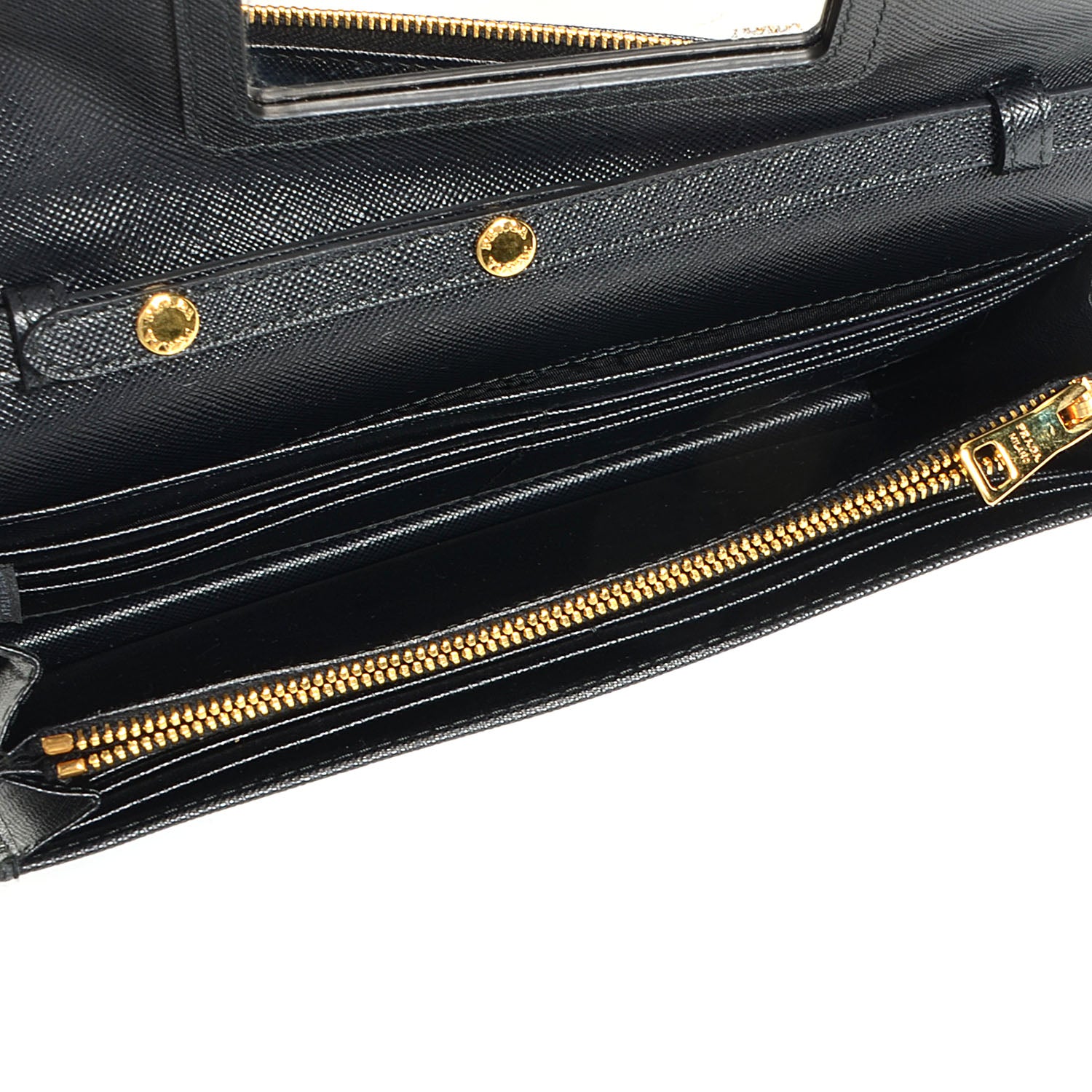 Prada Saffiano Metal Flap Wallet Nero Black 6 of 11