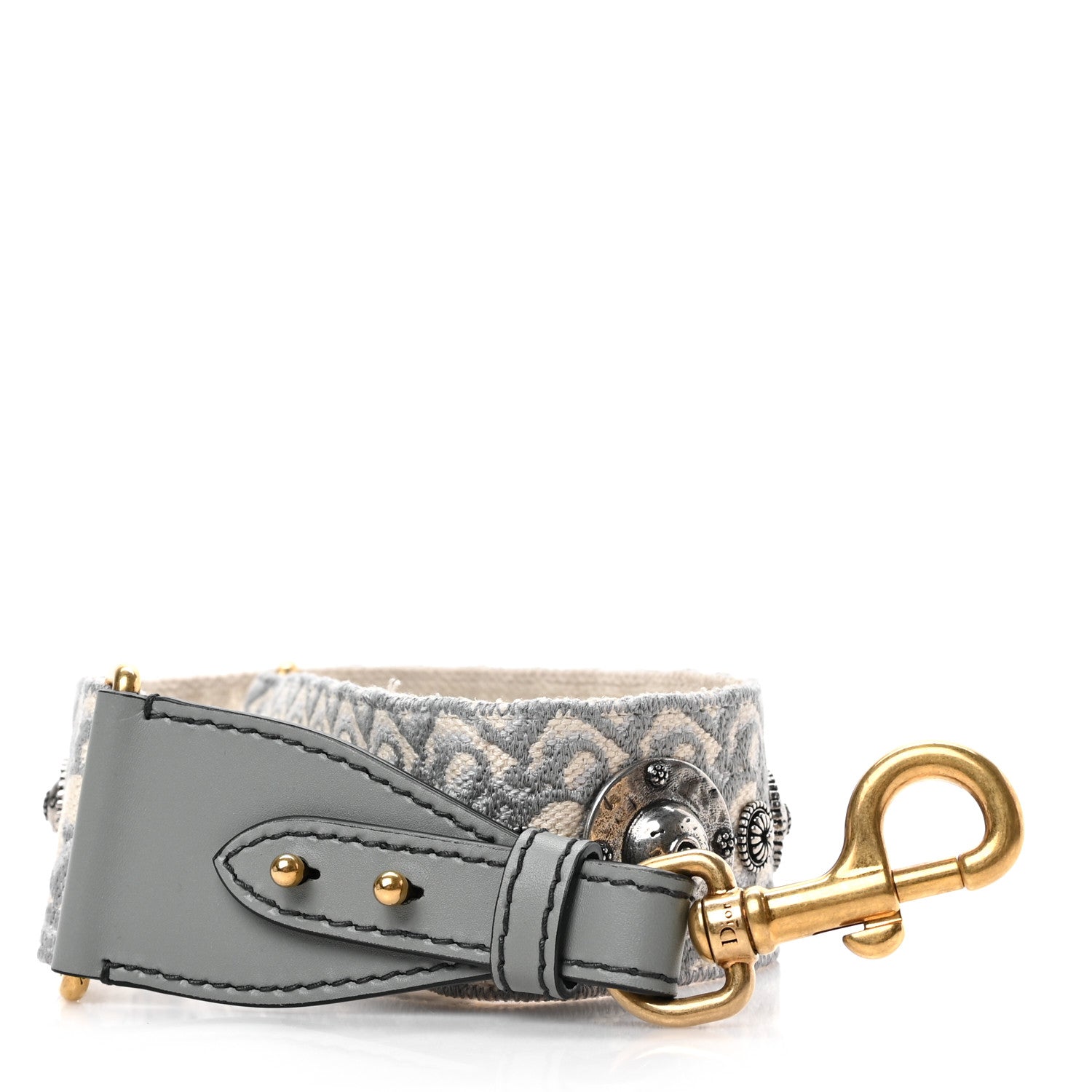 Christian Dior Oblique Studded Shoulder Strap Gris Multicolor 1 of 4