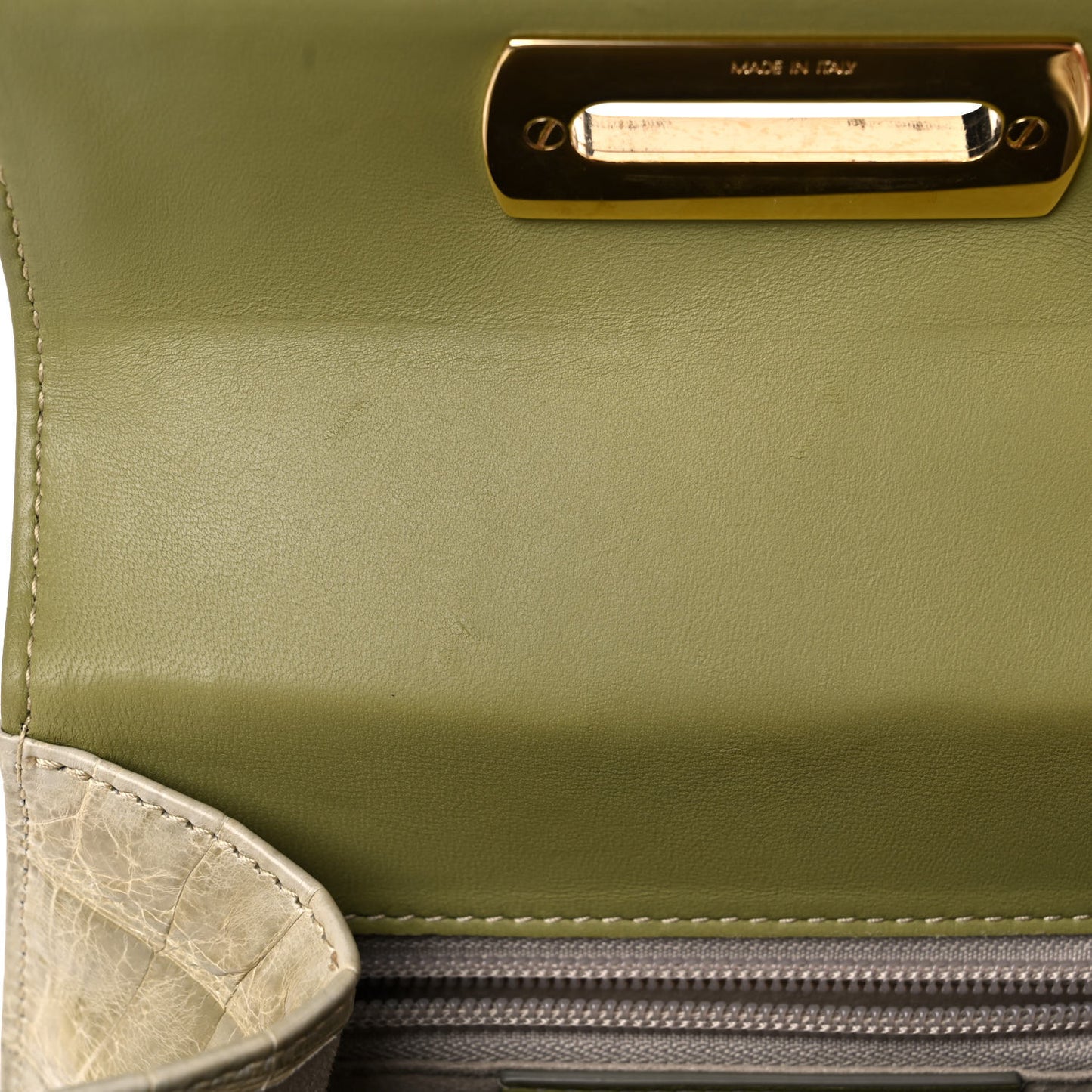 Crocodile Gancini 2-Way Top Handle Bag Olive