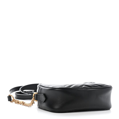 Gucci Calfskin Matelasse Mini GG Marmont Chain Shoulder Bag Black 4 of 10