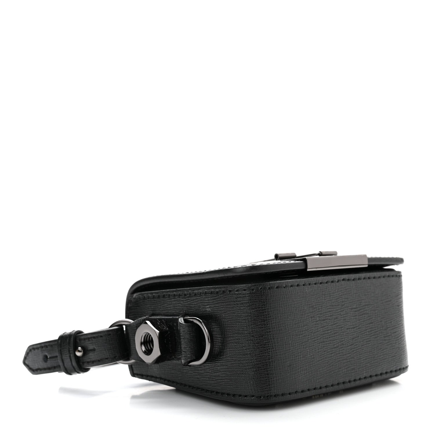 Off-White Calfskin Diag Flap Bag Black White 4 of 9