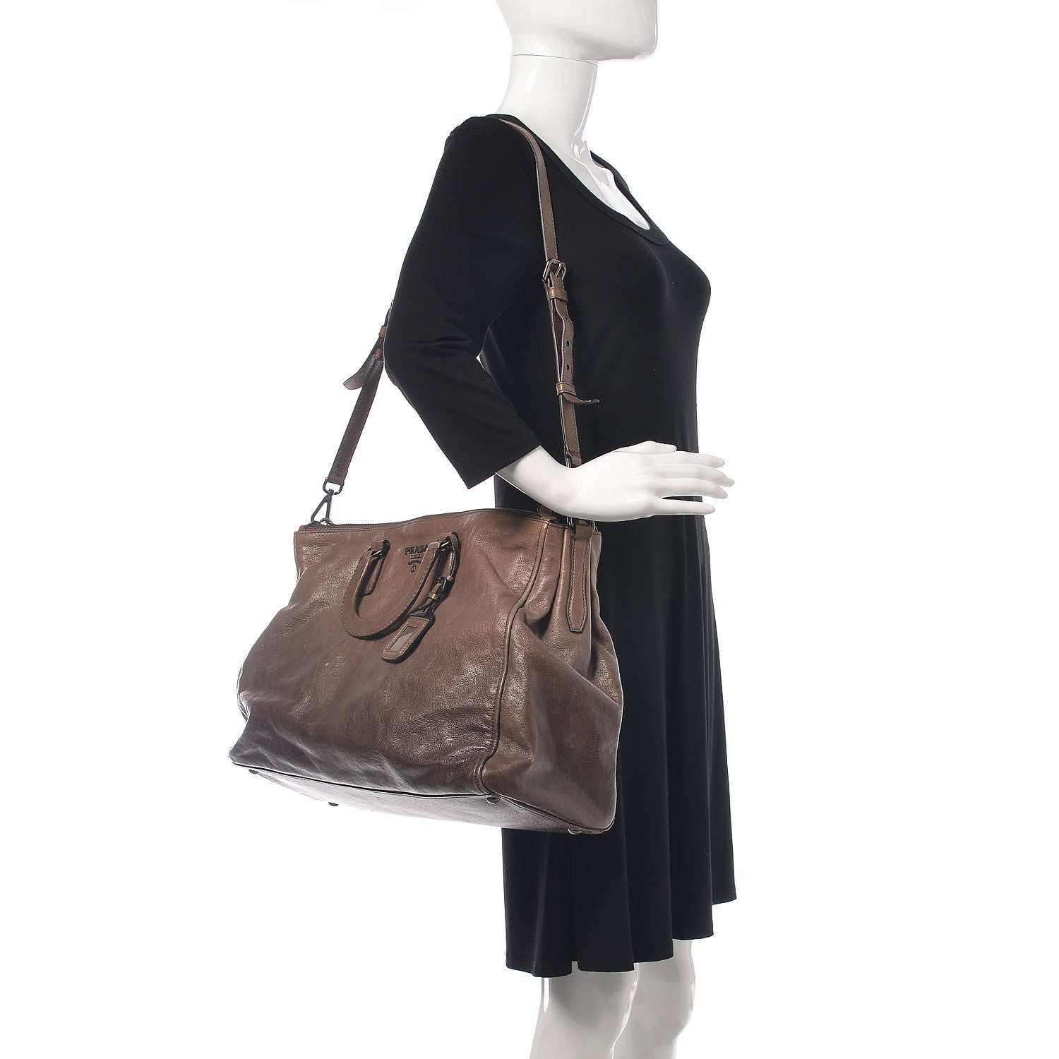 Prada Glace Calf Ombre Bauletto Argilla Sfumato 2 of 27