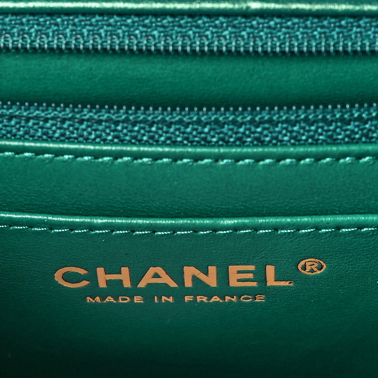 Chanel Iridescent Calfskin Quilted Mini Rectangular Flap Green 5 of 10