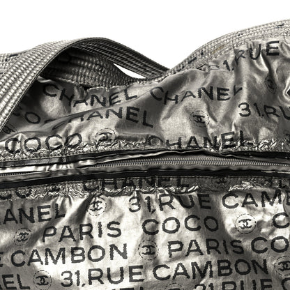 Chanel Lacquered Canvas Ligne Messenger Tote Argent Fonce 8 of 13