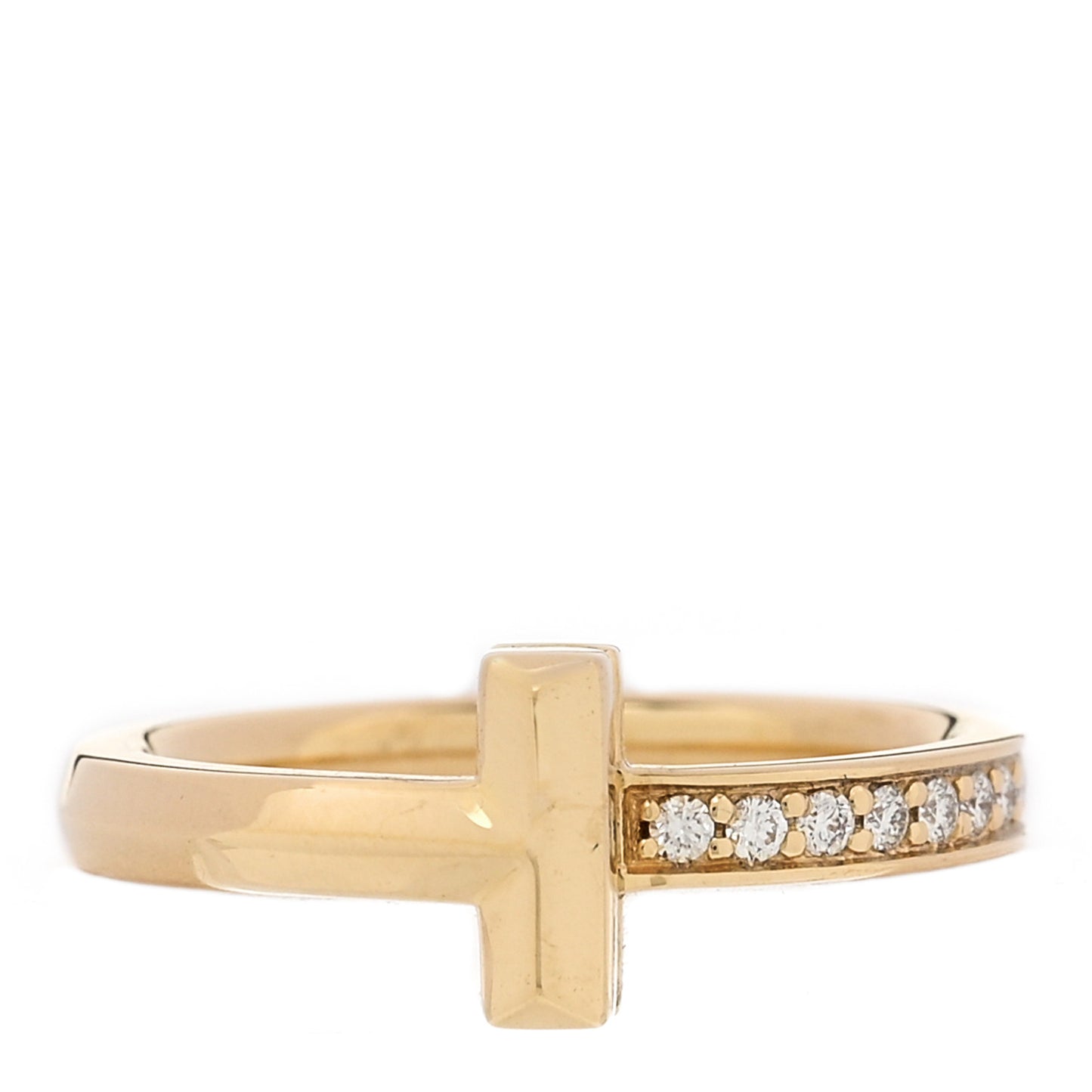 18K Yellow Gold Diamond 2.5mm T T1 Ring 49 5