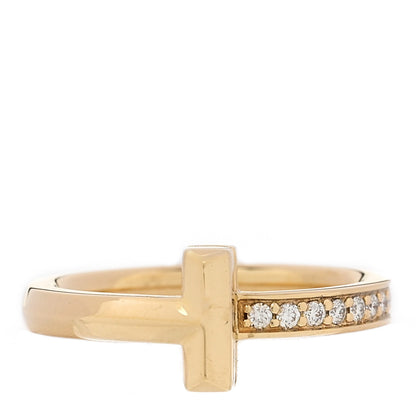 Tiffany 18K Yellow Gold Diamond 2.5mm T T1 Ring 49 5 1 of 5