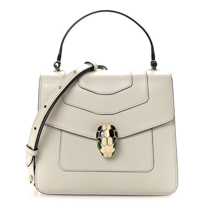 Bulgari Calfskin Serpenti Forever Top Handle White 1 of 9
