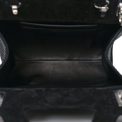 Salvatore Ferragamo Suede Crystal Embellished Mini Wanda Top Handel Black 5 of 10