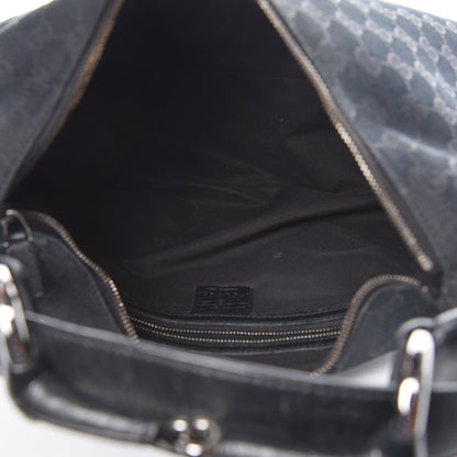 Gucci Monogram Medium Horsebit Chain Hobo Black 5 of 9