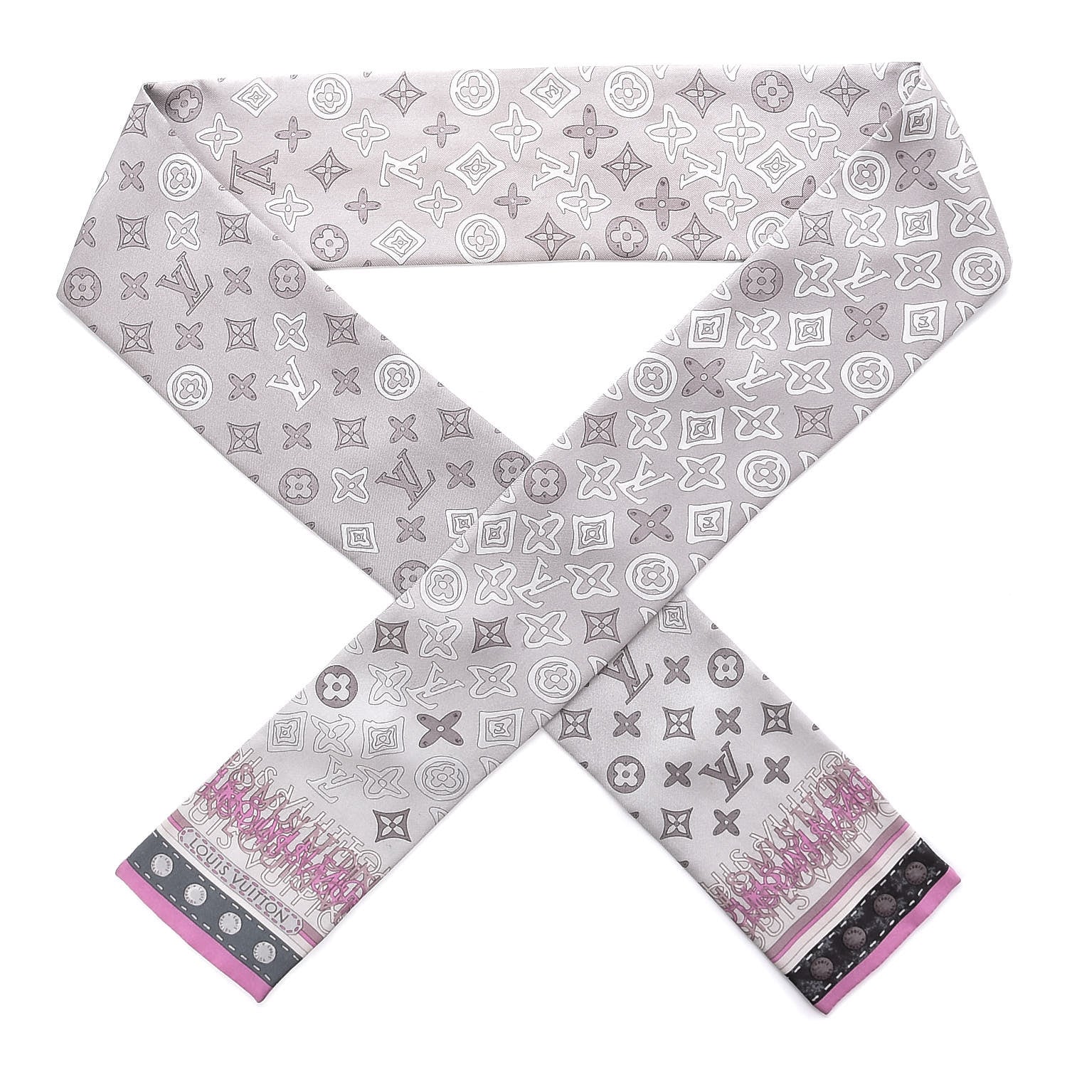 Louis Vuitton Silk Monogram Map Bandeau Pearl Pink 1 of 4