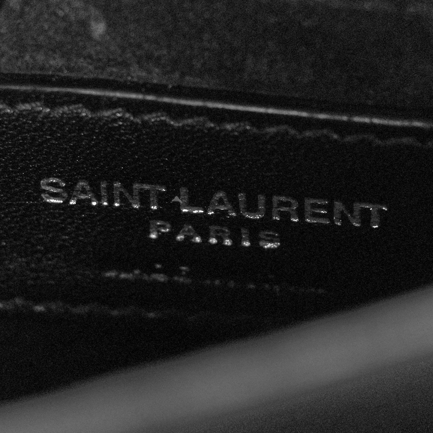 Saint Laurent Calfskin Crocodile Embossed Medium Monogram Sunset Black 6 of 10
