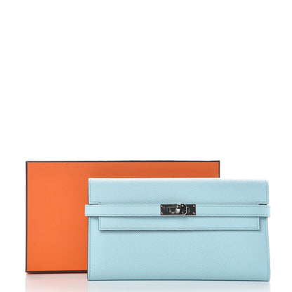 Hermes Epsom Kelly Longue Wallet Bleu Zephyr 8 of 8