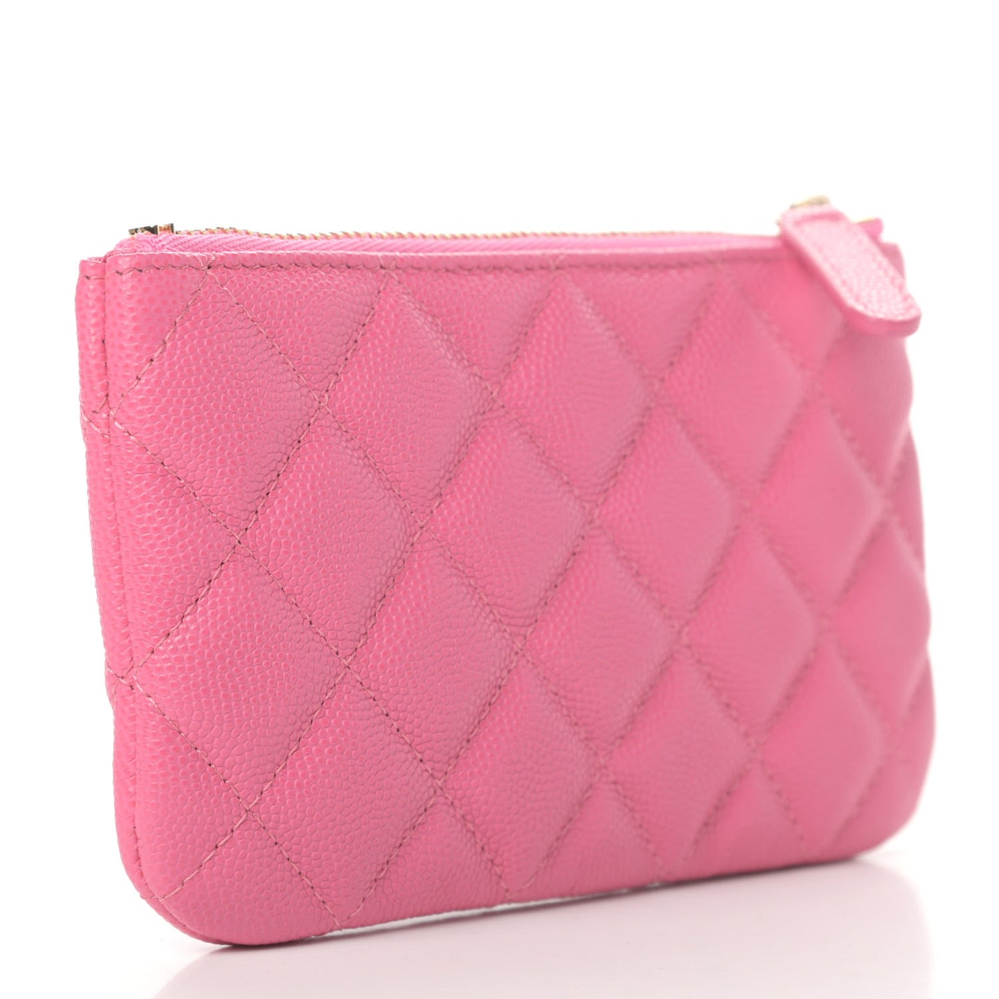 Caviar Quilted Small Cosmetic Case Pink