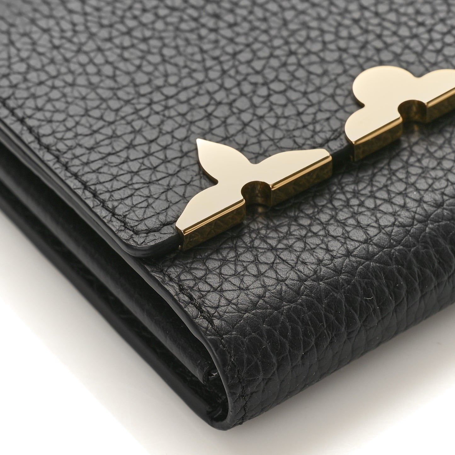 Taurillon Embellished Capucines Long Wallet Black