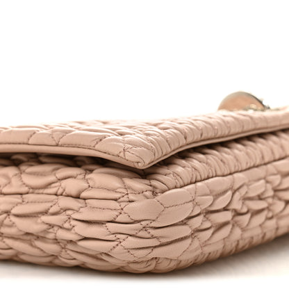 Miu Miu Nappa Matelasse Crystal Flap Clutch Cammeo 10 of 11
