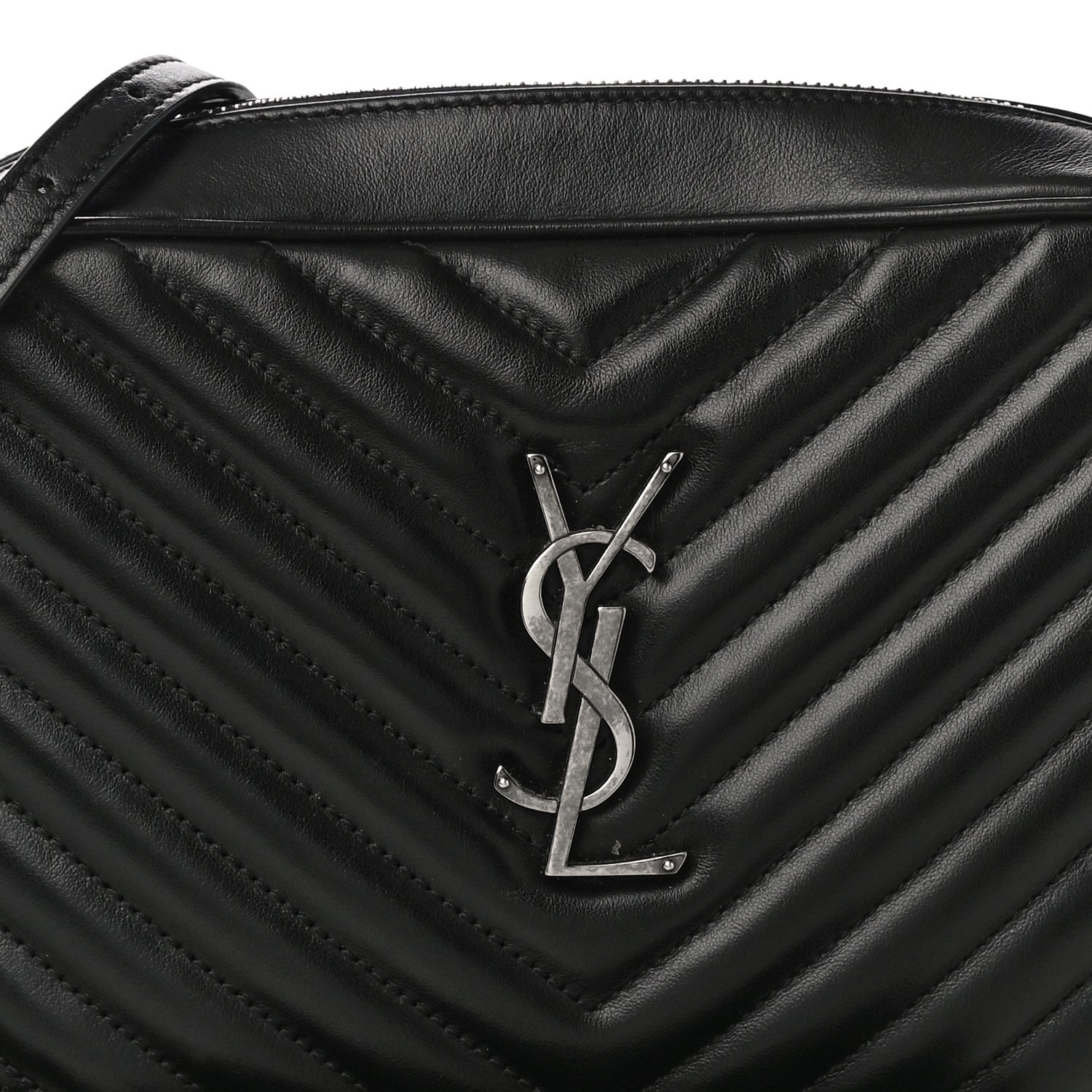 Saint Laurent Calfskin Matelasse Monogram Lou Camera Bag Black 7 of 10