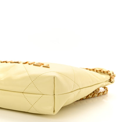 Chanel Shiny Calfskin Quilted Mini Chanel 22 Light Yellow 10 of 11