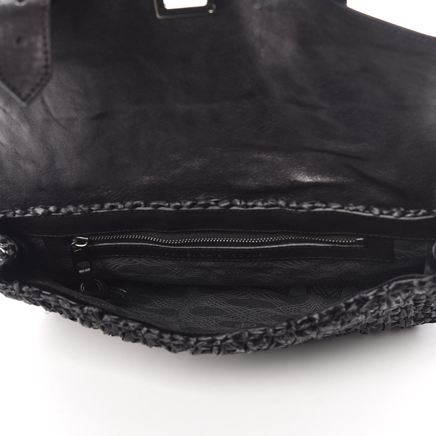 Lambskin Raffia PS1 Pochette Clutch Black