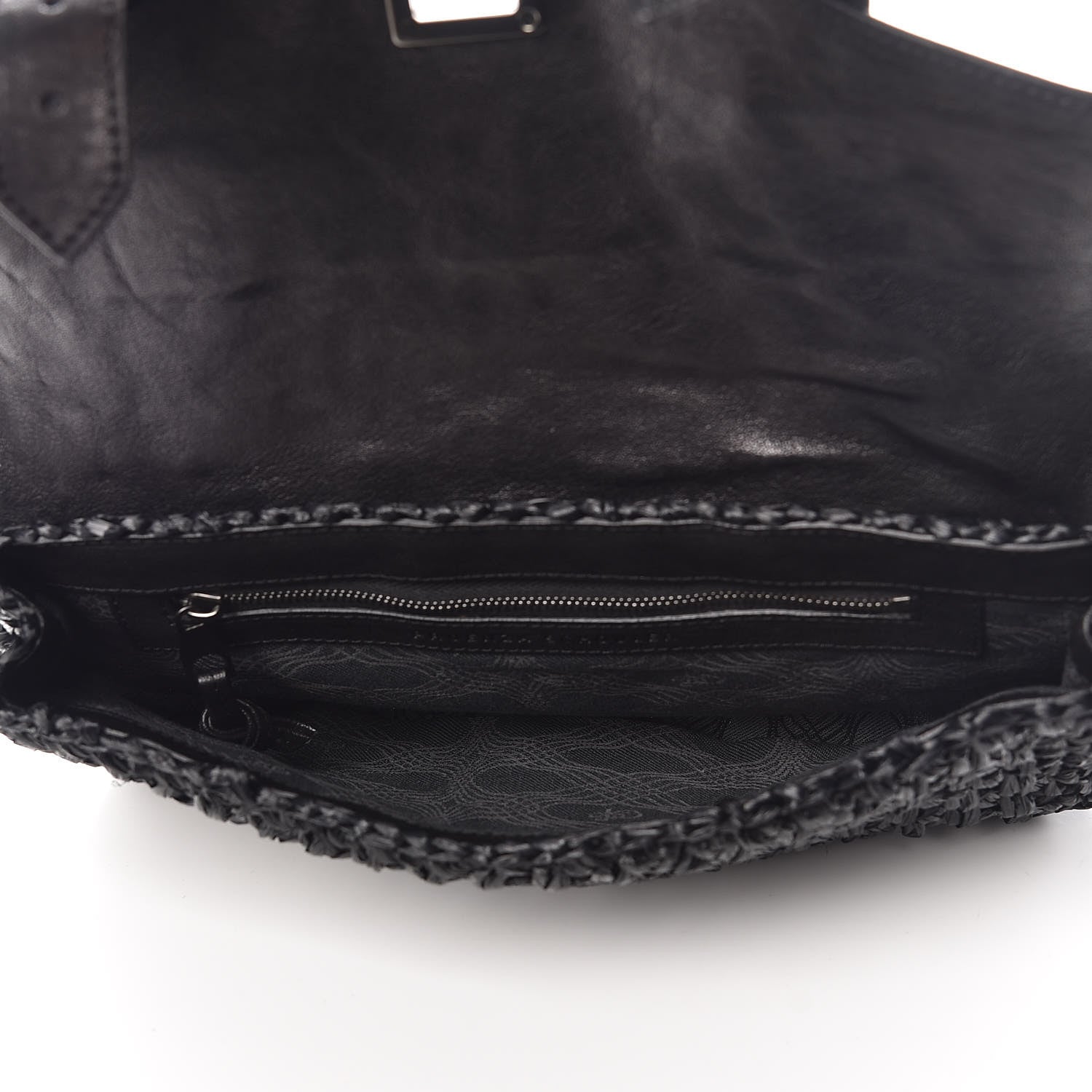 Proenza Schouler Lambskin Raffia PS1 Pochette Clutch Black 6 of 10