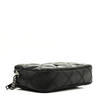 Saint Laurent Grained Lambskin Quilted Mini Becky Double Zip Bag Black 4 of 11