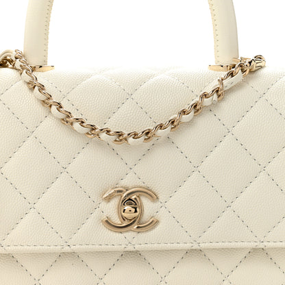 Chanel Caviar Quilted Mini Coco Handle Flap White 8 of 10