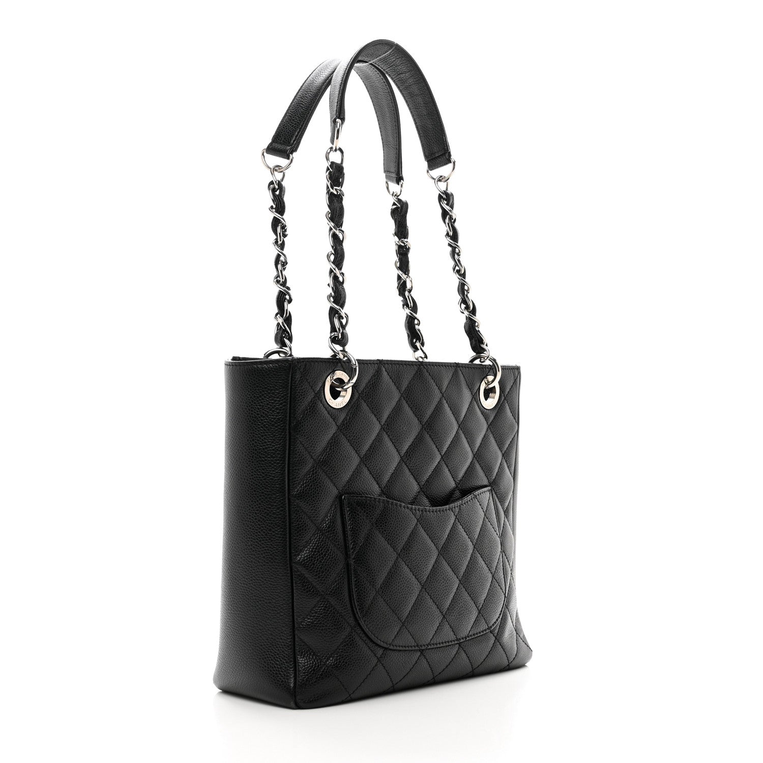 Chanel Caviar Quilted Petit Shopping Tote PST Black 3 of 10