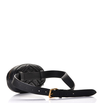 Gucci Calfskin Matelasse GG Marmont Belt Bag 75 30 Black 2 of 6