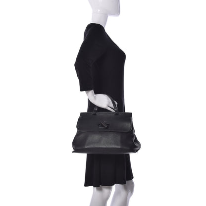 Gucci Cellarius Calfskin Medium Bamboo Daily Top Handle Bag Black 3 of 9