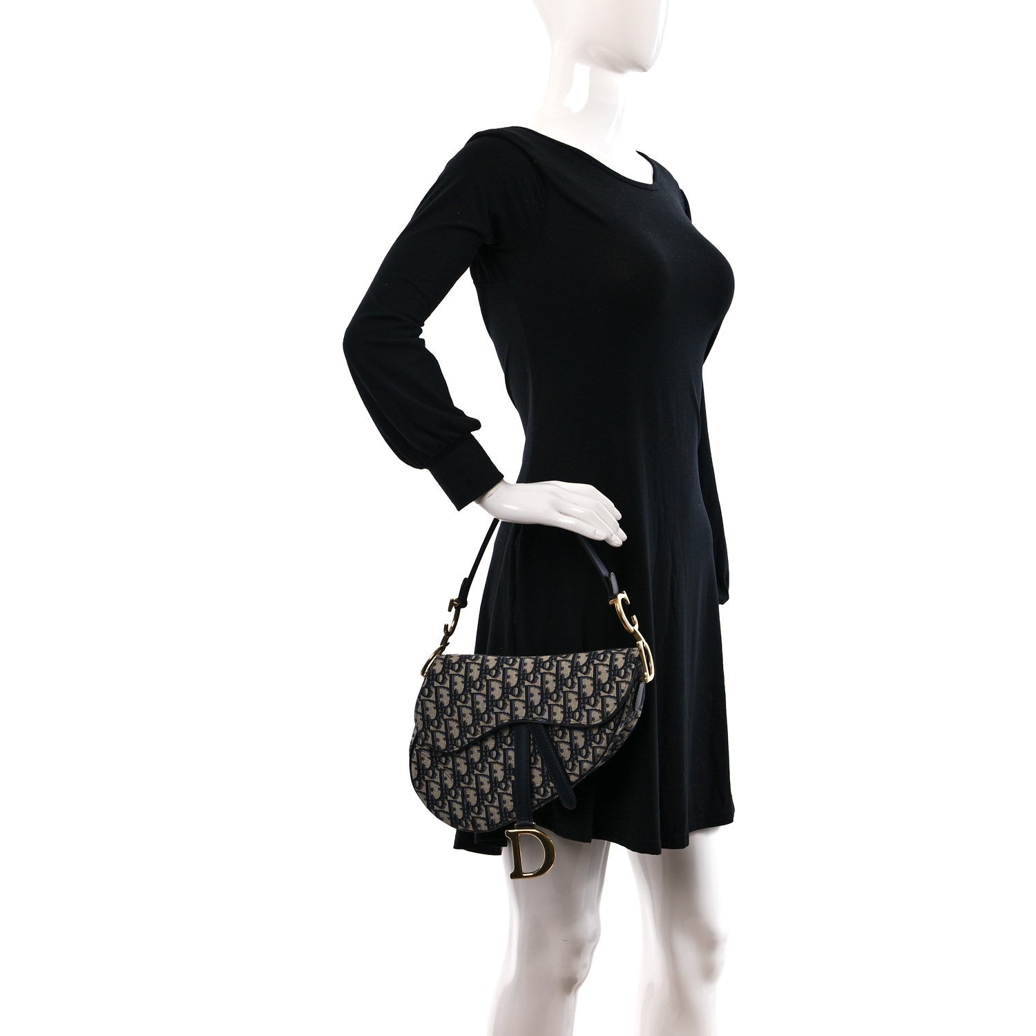 Christian Dior Oblique Saddle Bag Blue 2 of 9
