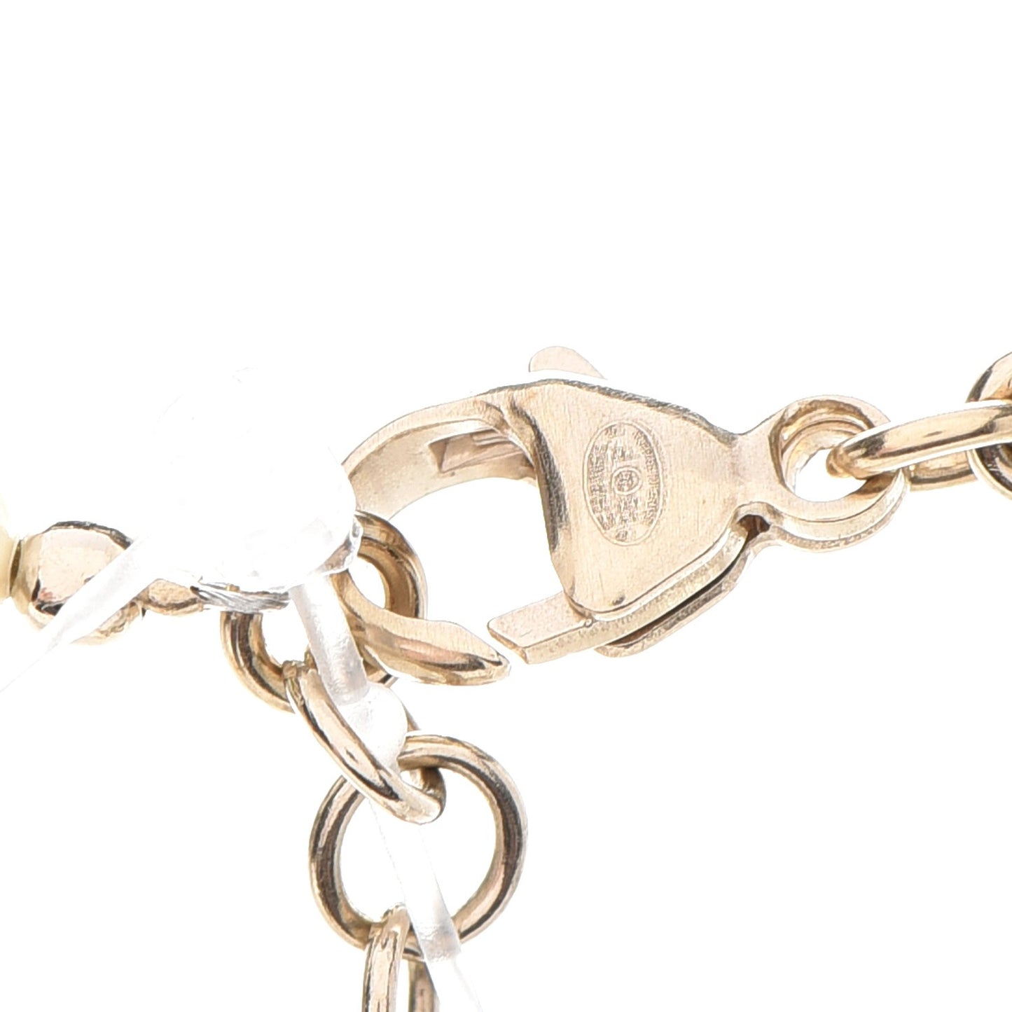 Pearl Gripoix Baguette Crystal CC Long Strand Necklace Gold