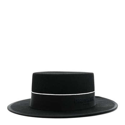 Christian Dior Felt Diorodeo Large Brim Hat 58 Black 1 of 10