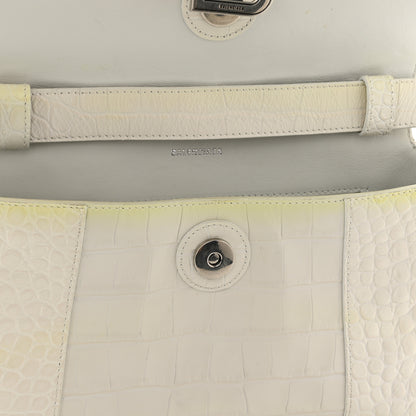 Balenciaga Extra Supple Calfskin Crocodile Embossed XS Downtown Shoulder Bag White 17 of 17