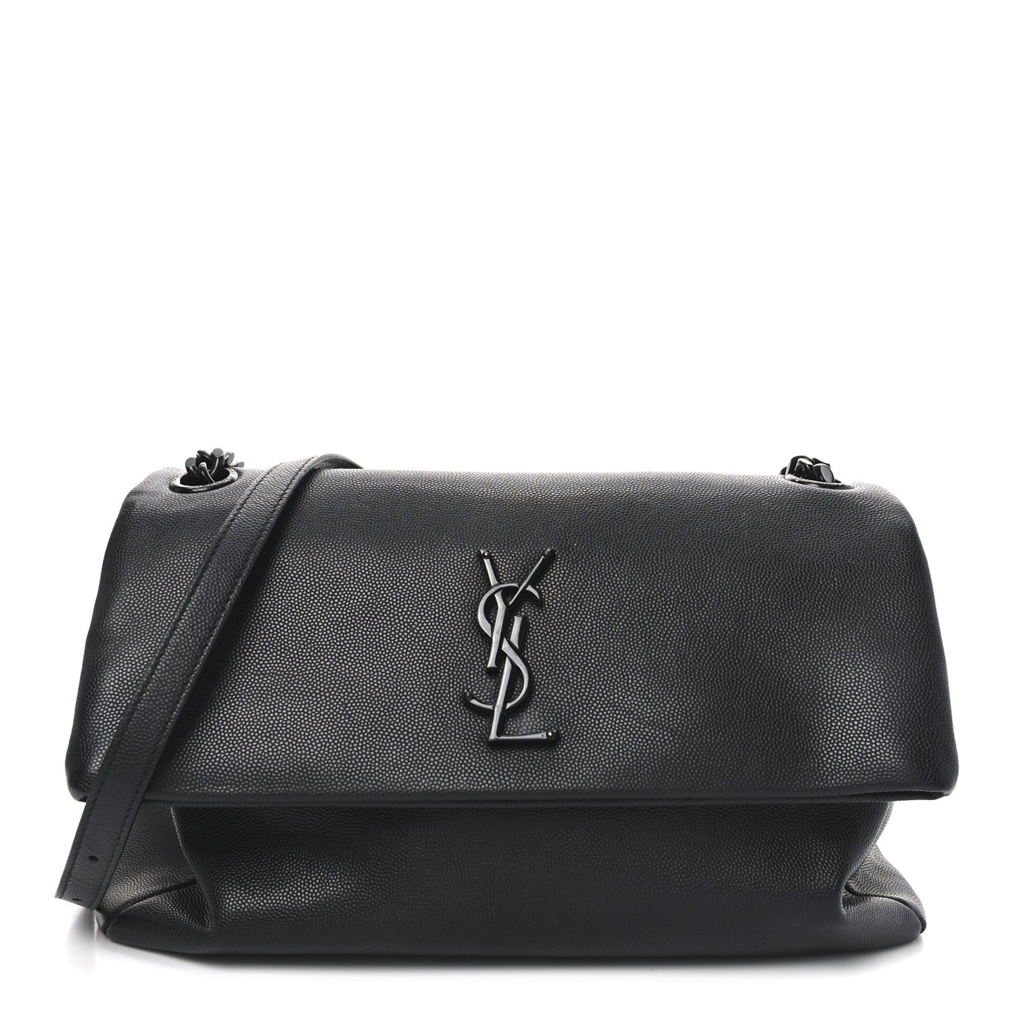 Grain De Poudre Medium West Hollywood Monogram Fold-Over Black
