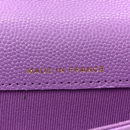Chanel Caviar Quilted Flap Card Holder Wallet Purple 7 of 11