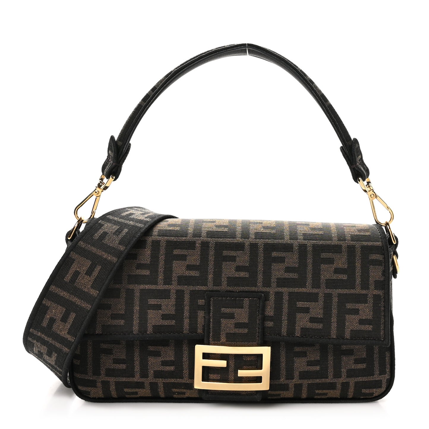 Fabric Jacquard FF 1974 Medium Baguette Tobacco Moro Black