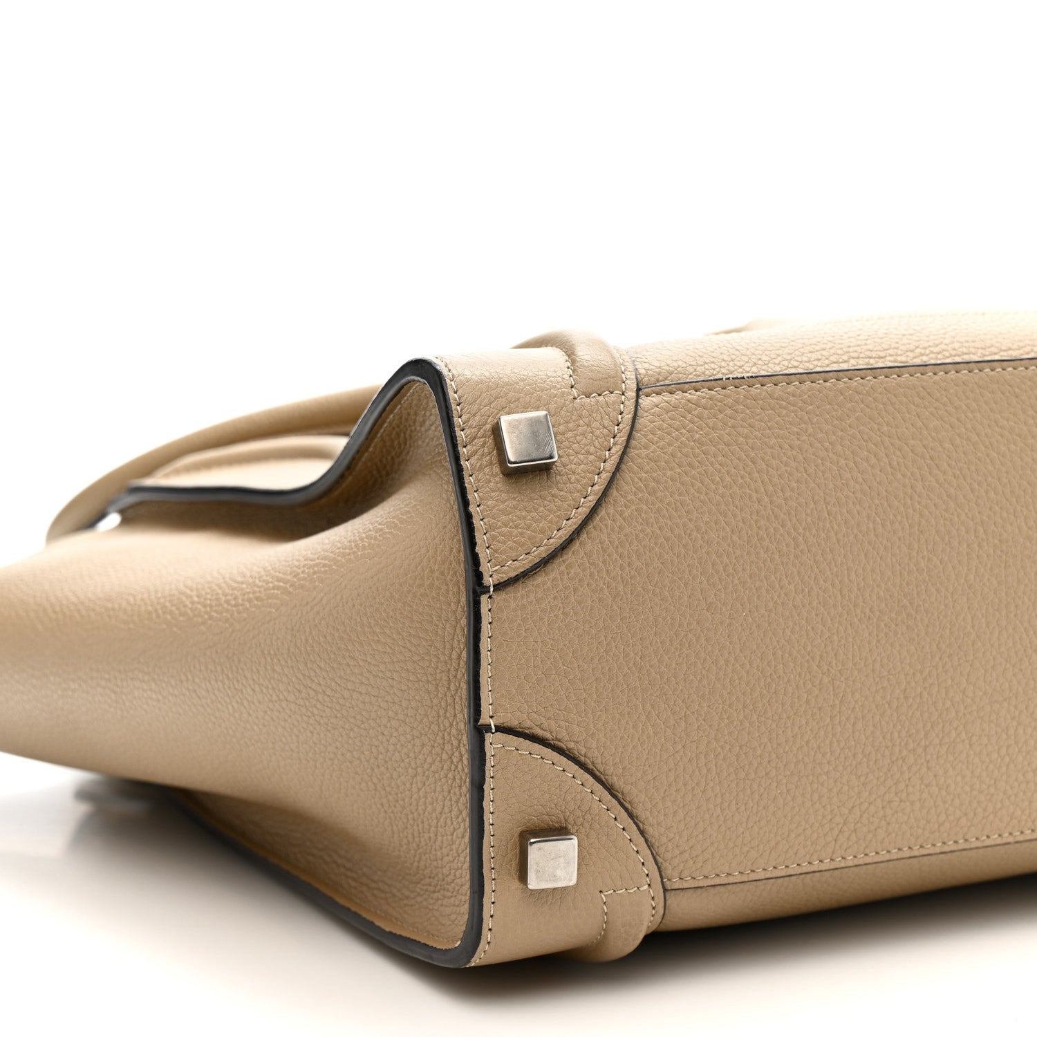 Celine Drummed Calfskin Micro Luggage Dune 9 of 11