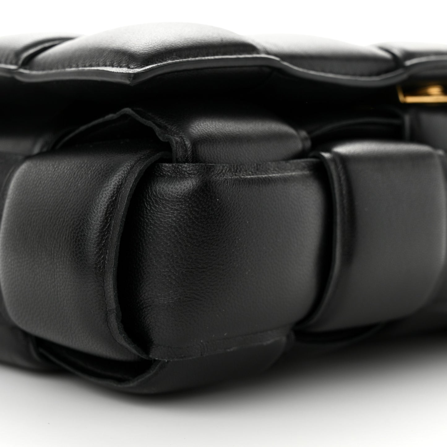 Nappa Maxi Intreccio Padded Cassette Crossbody Bag Black