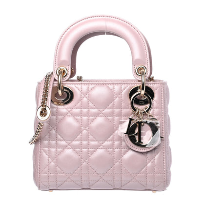 Christian Dior Metallic Lambskin Cannage Mini Lady Dior Lotus 1 of 4