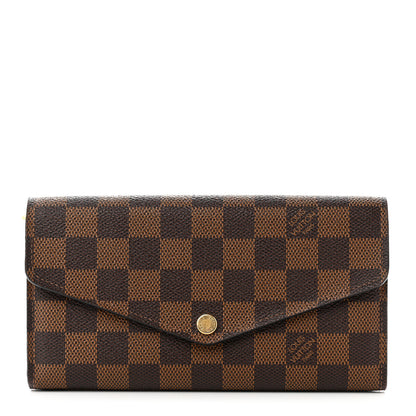 Louis Vuitton Damier Ebene Sarah Wallet NM Rose Ballerine 1 of 6
