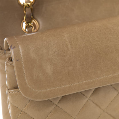 Chanel Lambskin Quilted Medium Double Flap Beige 11 of 22