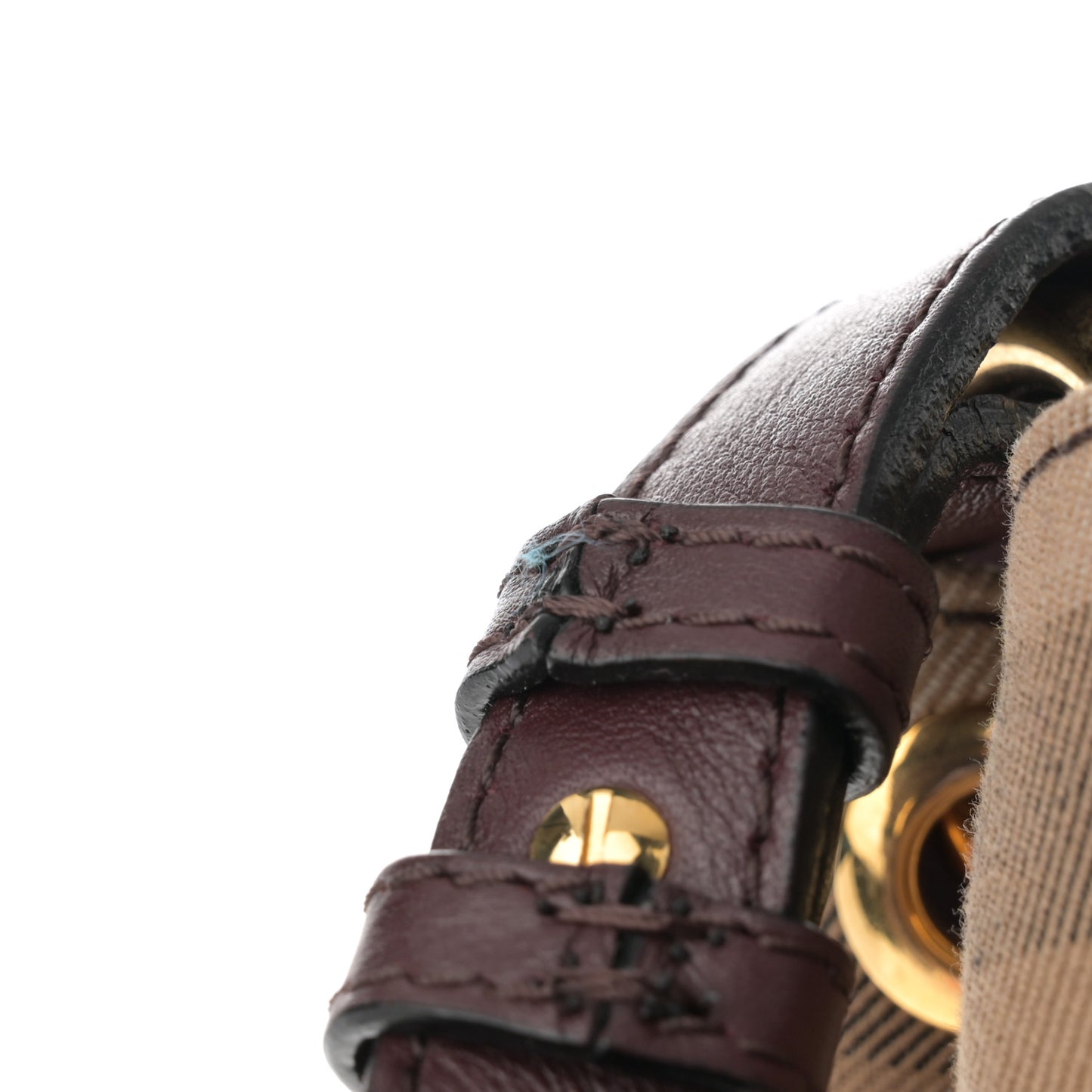 Nubuck Canvas Check Beckett Bucket Bag Deep Claret