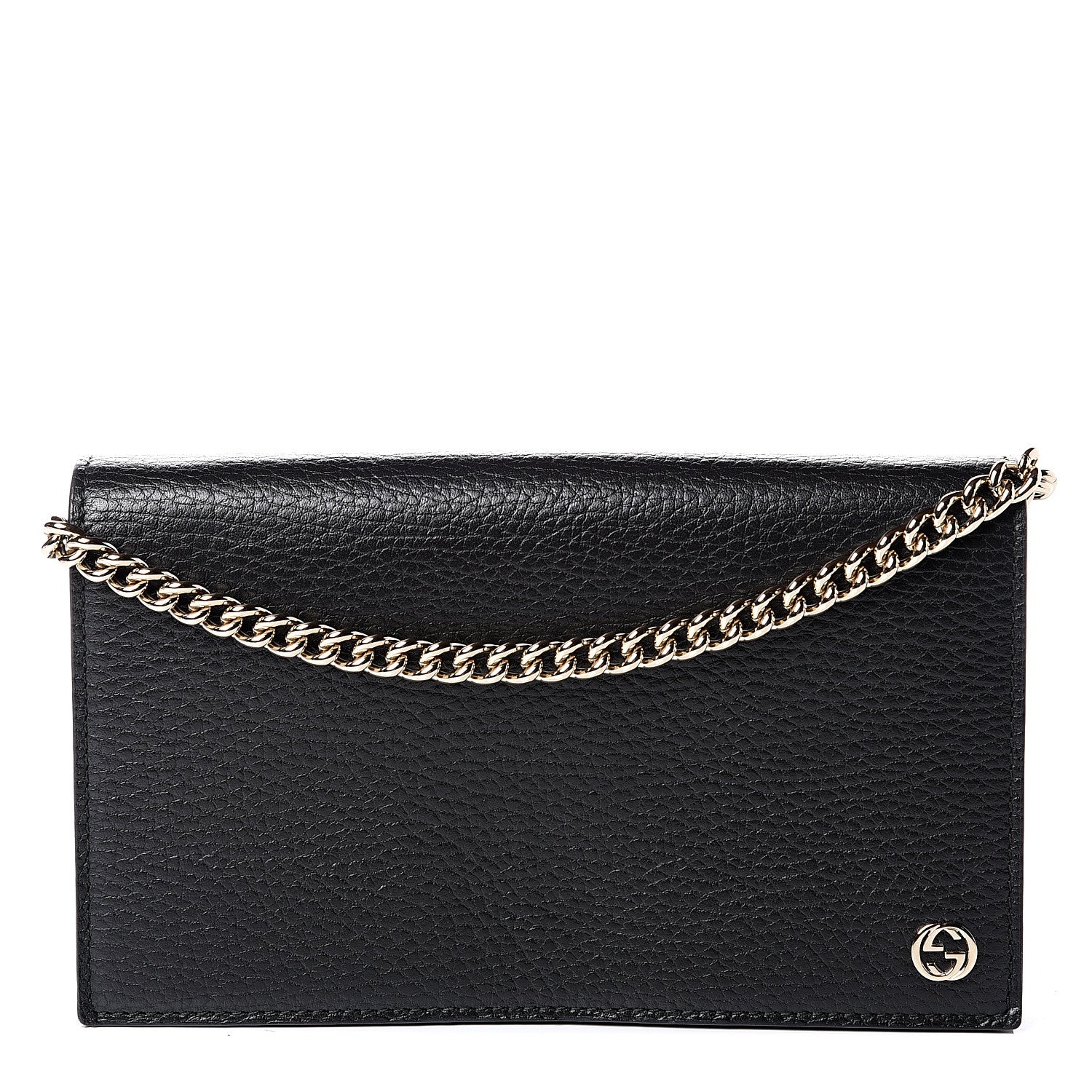 Gucci Dollar Calfskin Medium Betty Chain Wallet Black 1 of 11