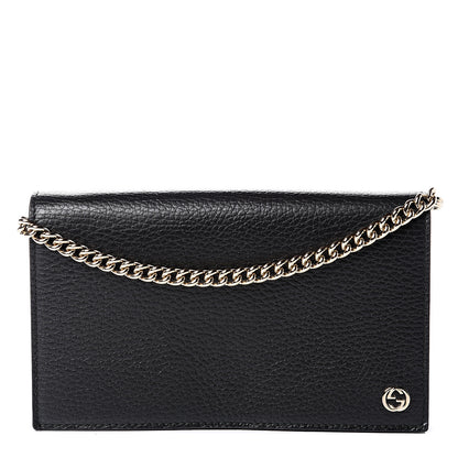 Gucci Dollar Calfskin Medium Betty Chain Wallet Black 1 of 11