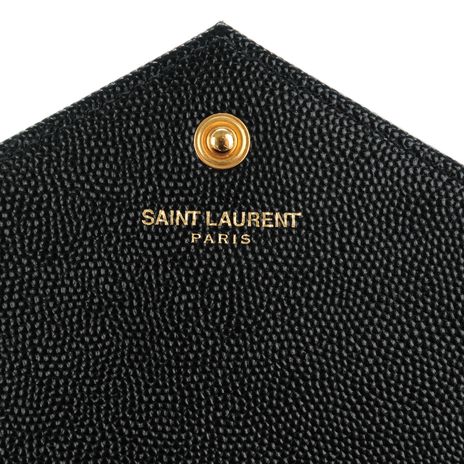 Saint Laurent Grain De Poudre Matelasse Chevron Monogram Chain Wallet Black 7 of 8