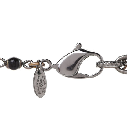 Chanel Beaded CC Short Necklace Ruthenium Black 5 of 6