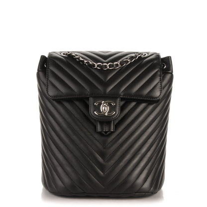 Chanel Calfskin Chevron Quilted Small Urban Spirit Backpack Black 1 of 8
