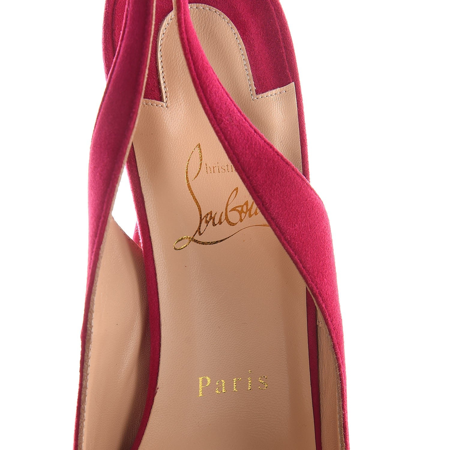 Christian Louboutin Suede Apostrophy 100 Slingback Pumps 38 Cyclamen 7 of 8