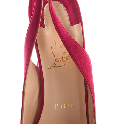 Christian Louboutin Suede Apostrophy 100 Slingback Pumps 38 Cyclamen 7 of 8