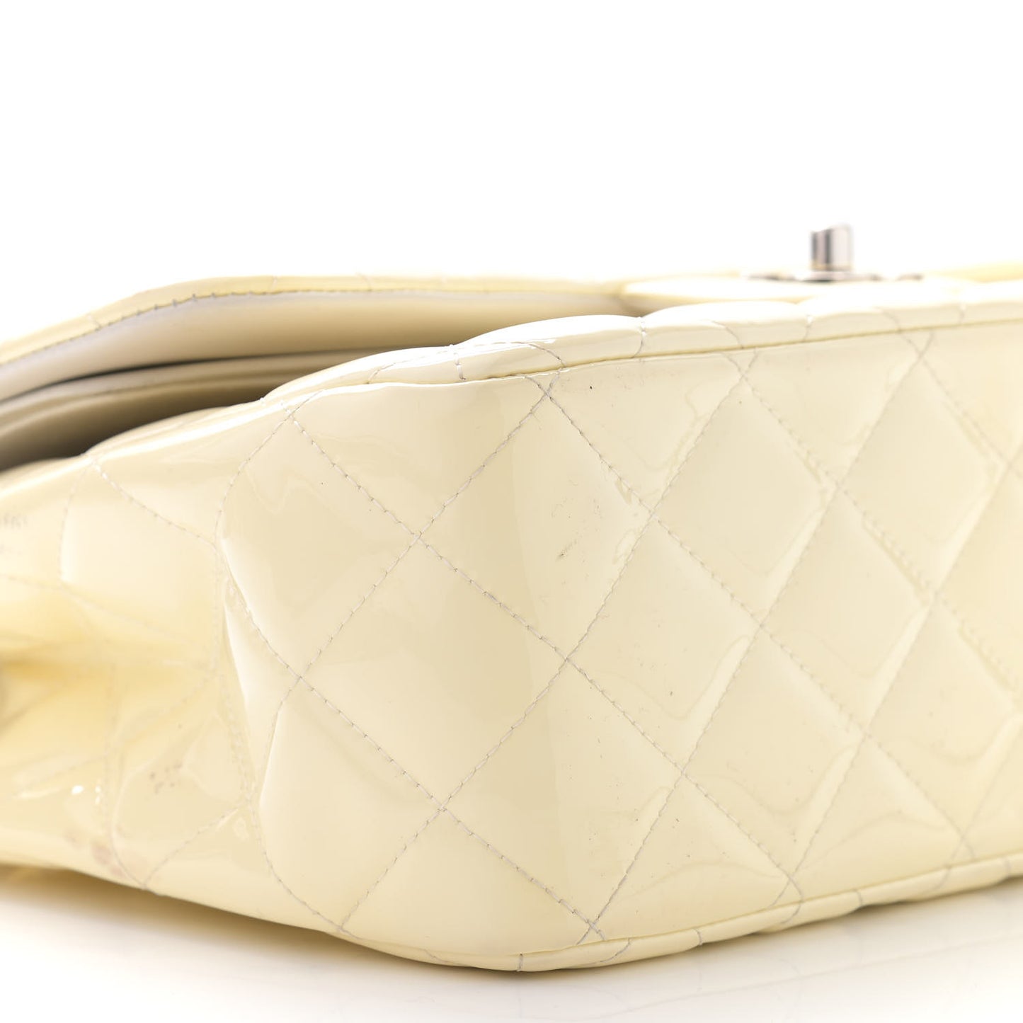 Patent Quilted Jumbo Double Flap Pearl