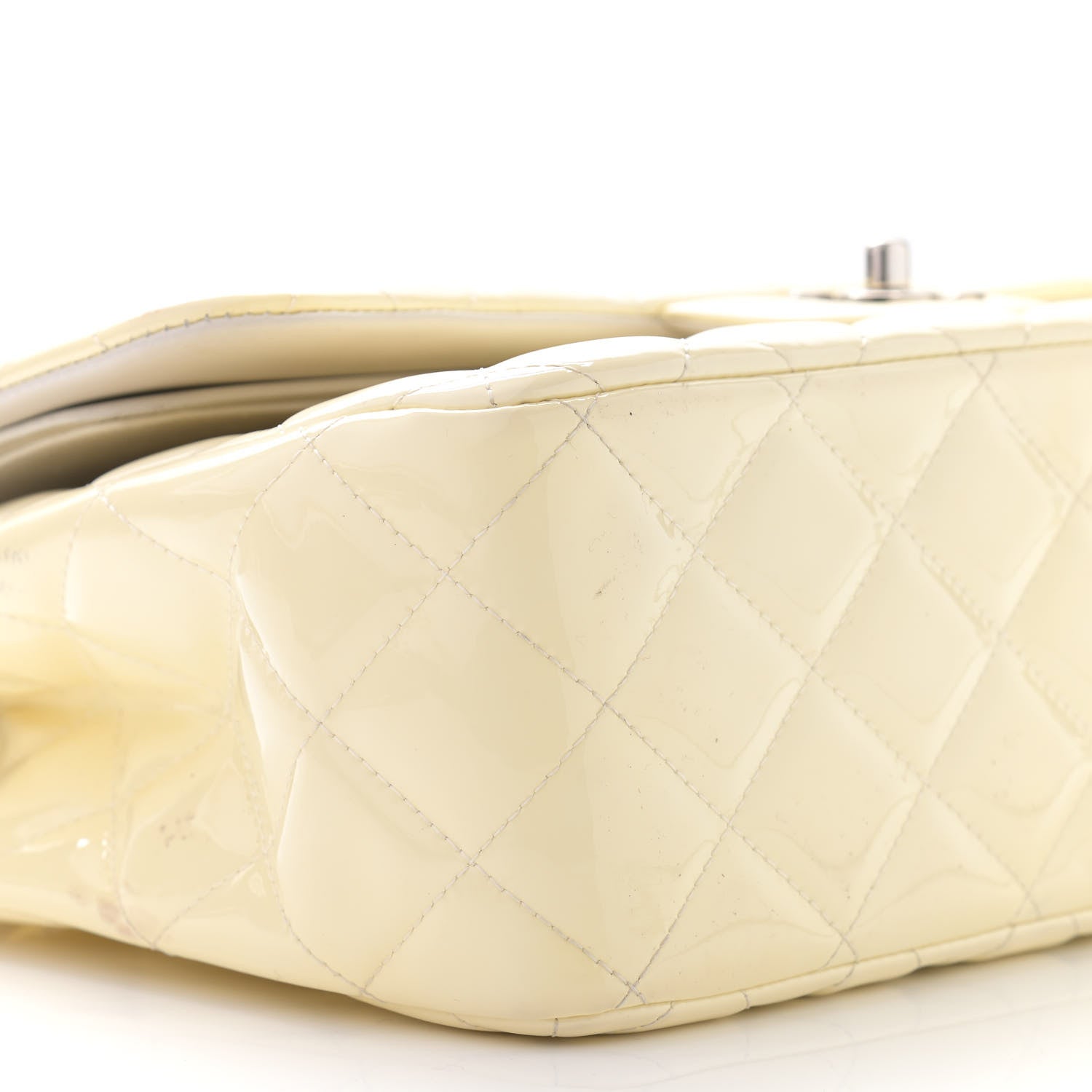 Chanel Patent Quilted Jumbo Double Flap Pearl 8 of 17